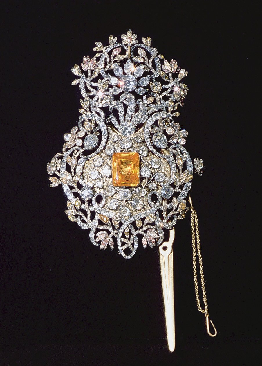 Tyrkisk Reshma (pandebånd), prydet med ædelsten, 1700-tallet af Turkish School