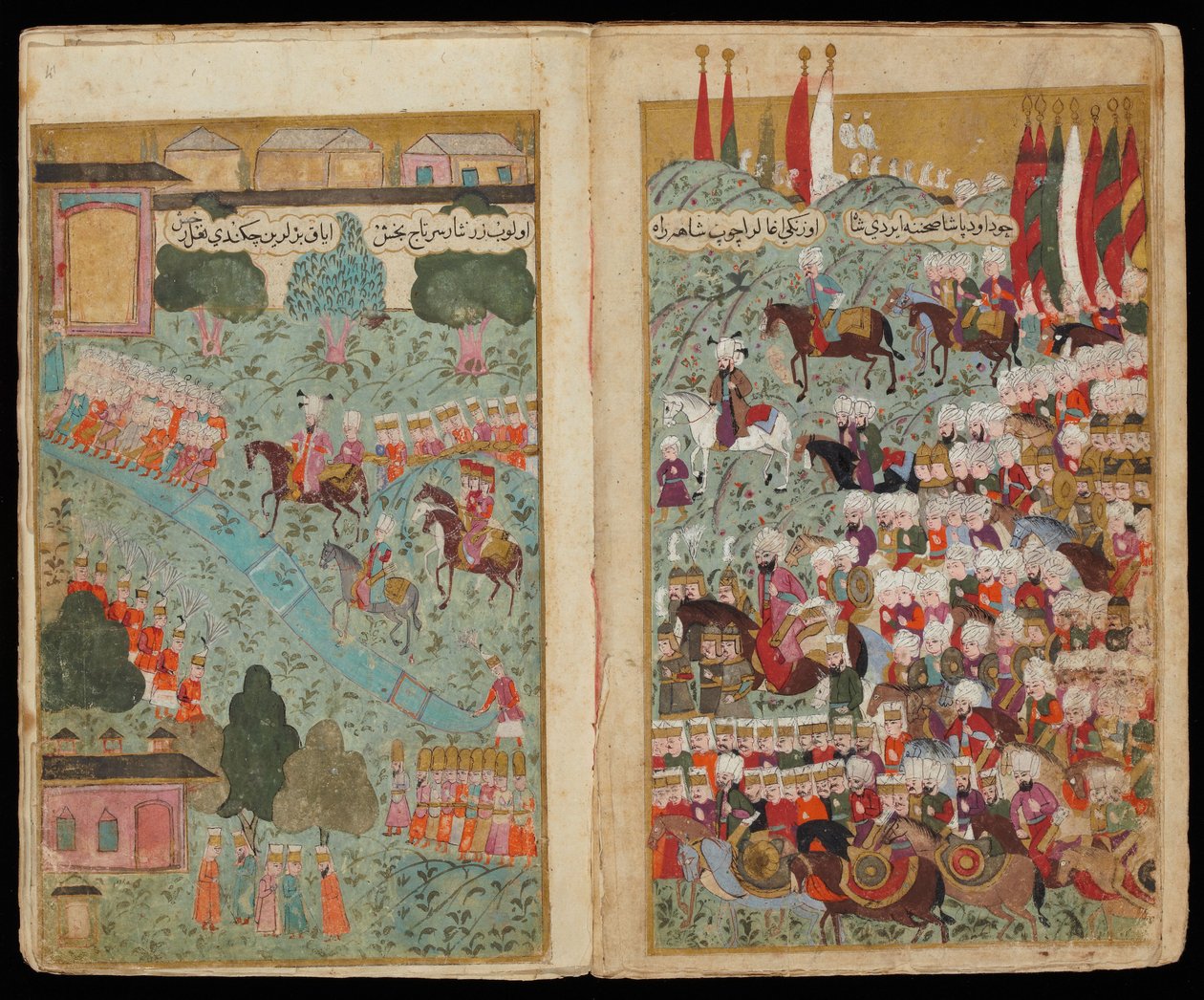 Mehmed III ankommer til lederen af den sejrrige hær i Istanbul fra manuskript Mehmed III