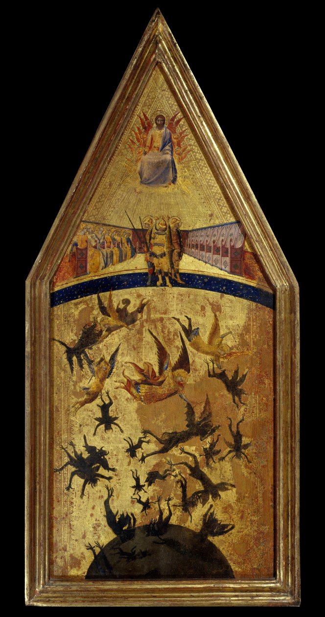 De oprørske engles fald. Maleri af Master of the Rebel Angels Sienas skole, første halvdel af det 14. århundrede. Paris, Musée du Louvre. af Tuscan School