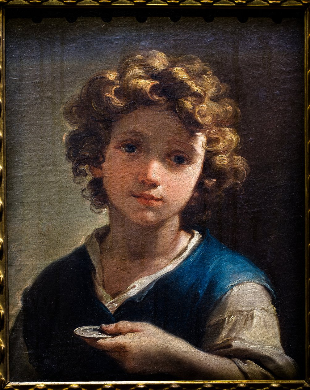 Buste af en ung dreng med en mønt, ca. 1777 (Olie på lærred) af Ubaldo Gandolfi