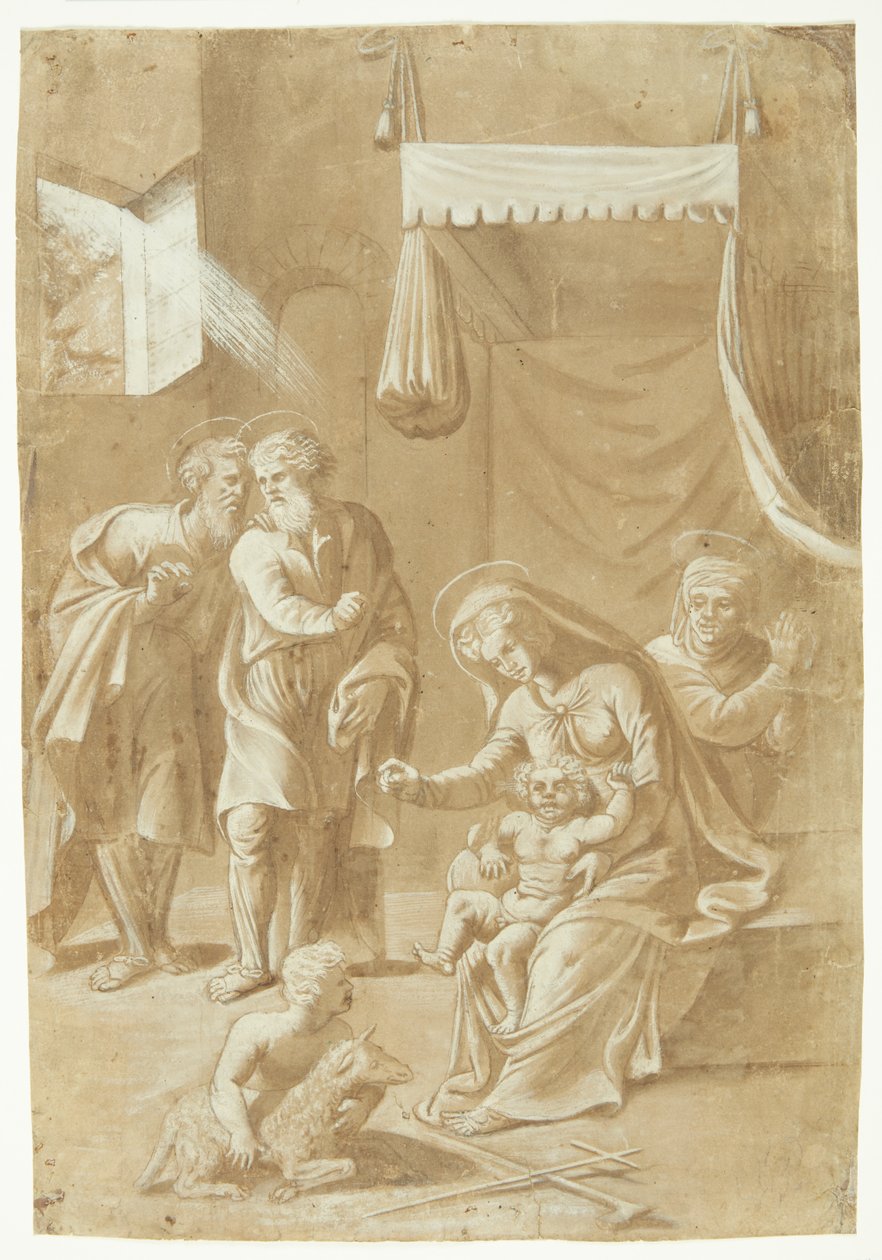 Maria med Jesus-barnet, Johannes Døberen, Elisabeth, Joseph og Zakarias af Ubekendt
