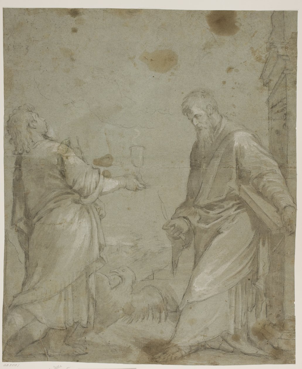 Sts John the Evangelist og Bartholomew fra Jacopo Bassanos "Cassola altertavle" af Ubekendt Ubekendt