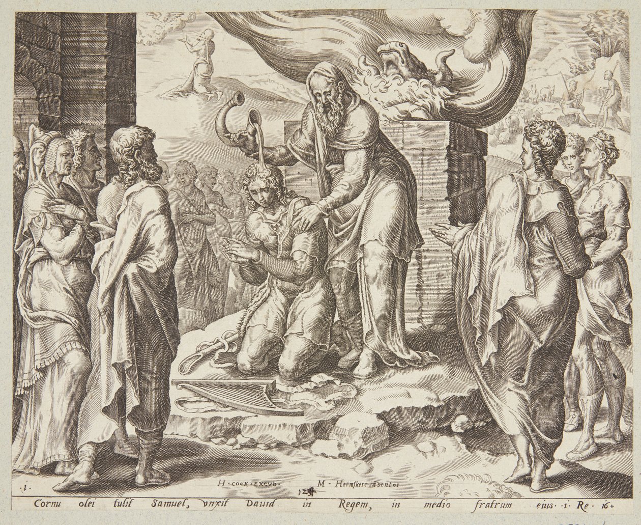 Samuel salver David af Ubekendt efter Maarten van Heemskerck