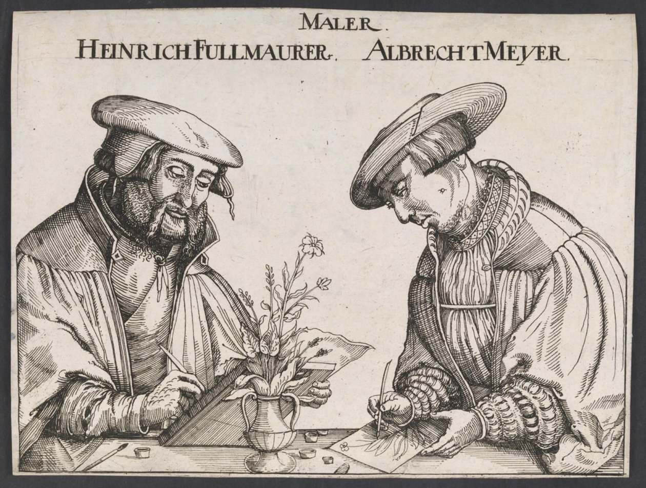 Portræt af Heinrich Füllmaurer og Albrecht Meyer af Ubekendt tysk 1500 tallet
