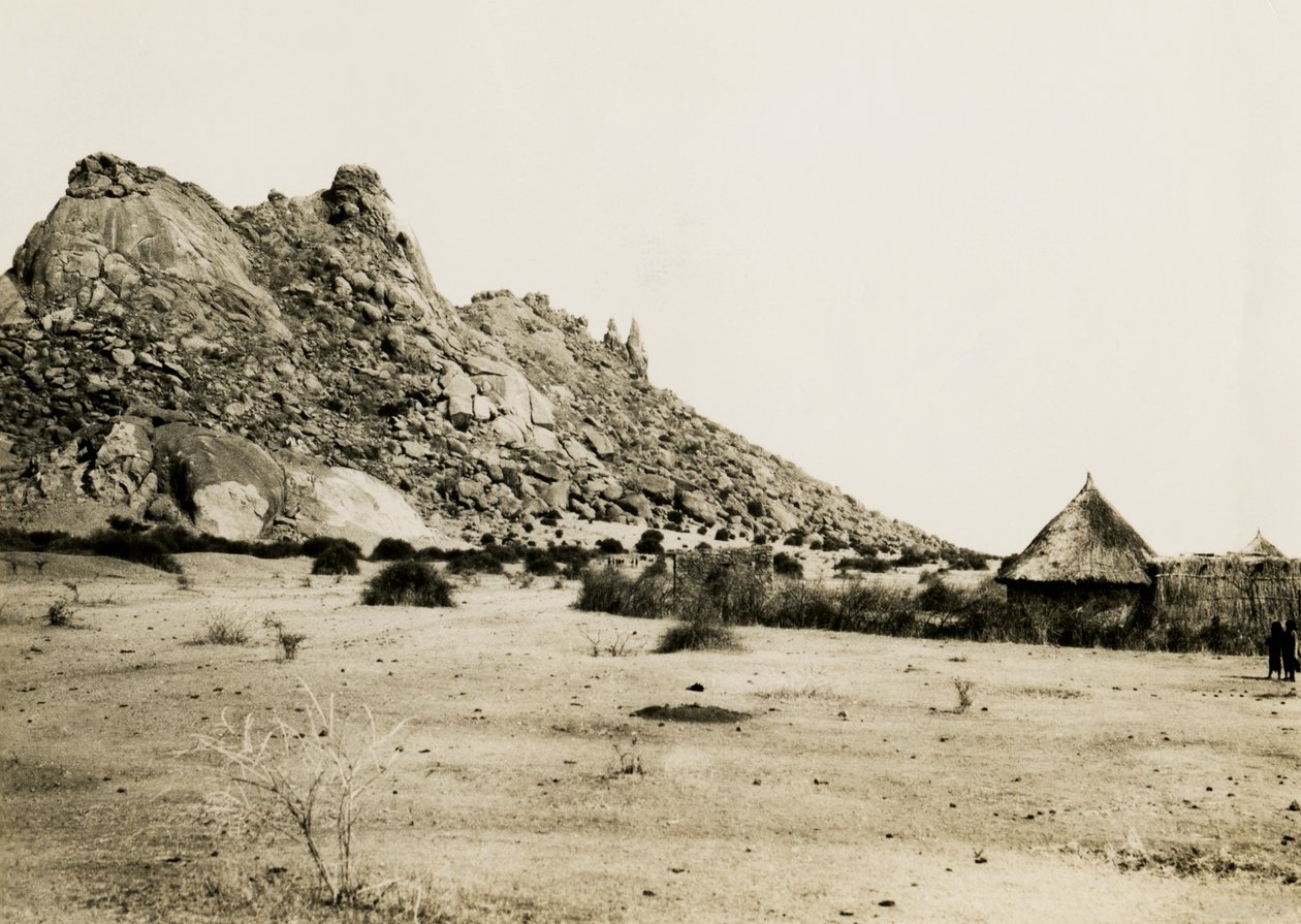 Hytter nær Gebel Sagadi, Sudan, fotografi af Ugo Monneret de Villard, ca. 1930 af Ugo Monneret de Villard