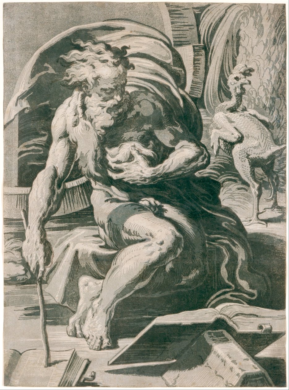 Diogenes, efter Parmigianino af Ugo da Carpi