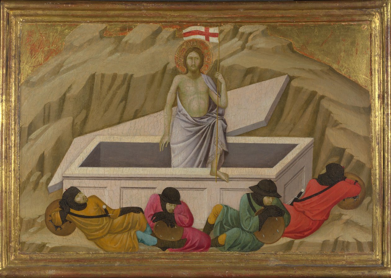 Opstandelsen fra basilikaen Santa Croce, Firenze, ca. 1324-1325 af Ugolino di Nerio