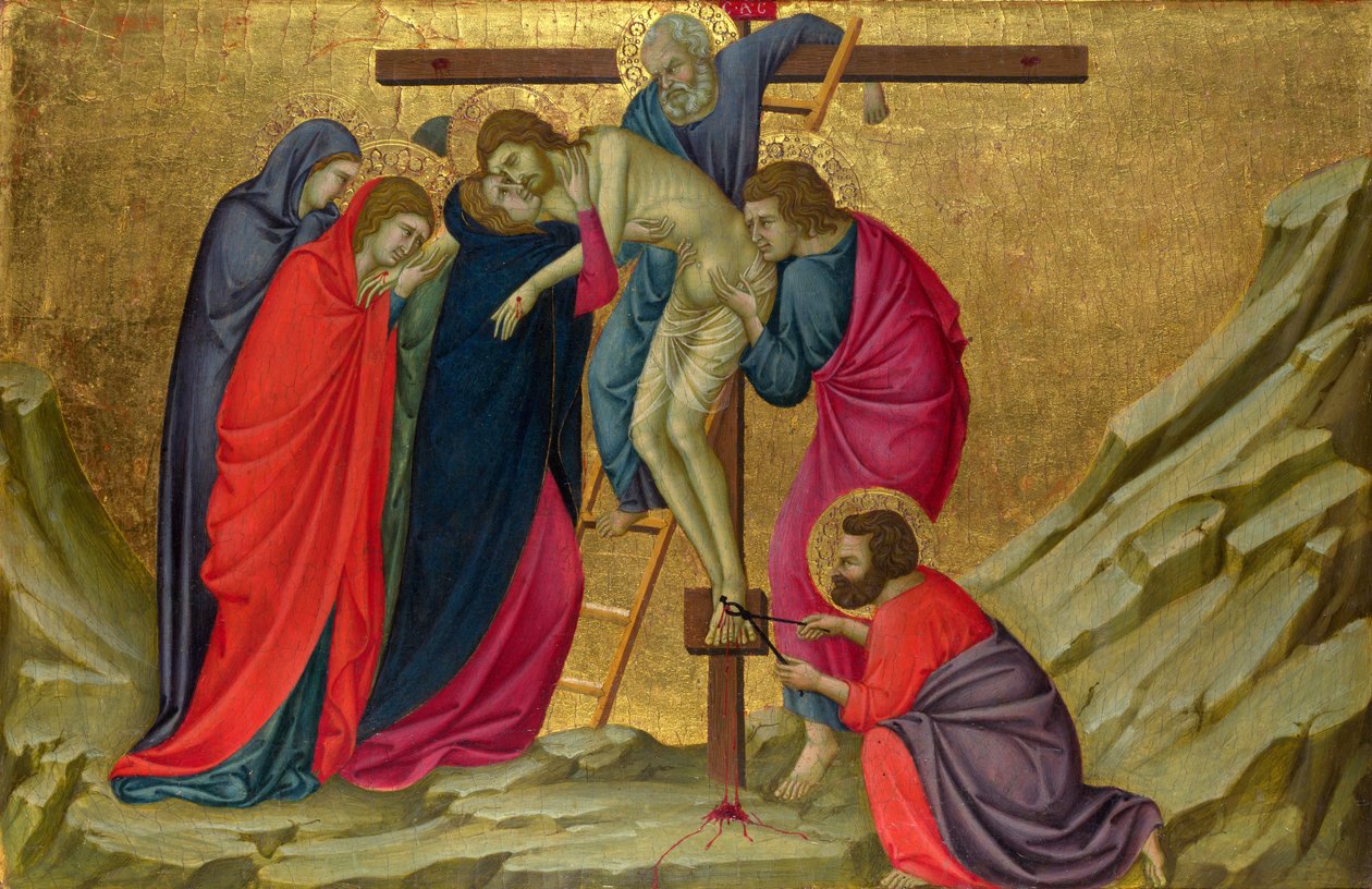 Ugolino di Nerio (ca. 1280-1349) Aflejringen (fra basilikaen Santa Croce, Firenze) Tempera på panel ca. 1324-1325 National Gallery, London 40,5x58,5 af Ugolino di Nerio