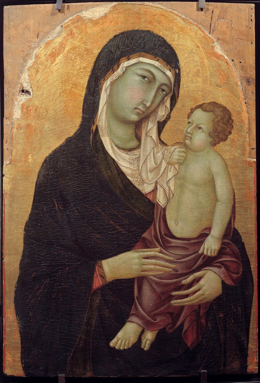 Virgin and Child Painting on wood by Ugolino di Nerio Dani af Ugolino di Nerio