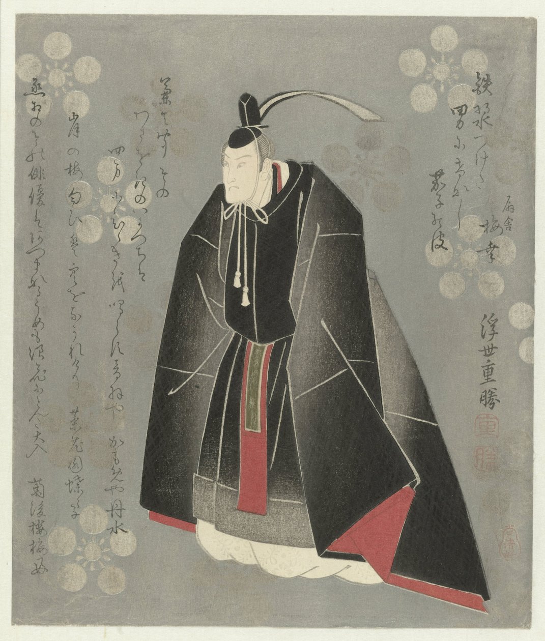 Onoe Kikugorô II i rollen af ​​Sugawara no Michizane af Ukiyo Shigekatsu