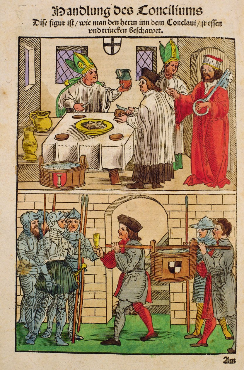 Hvordan brød og vin blev uddelt til folket under koncilet i Konstanz, fra 