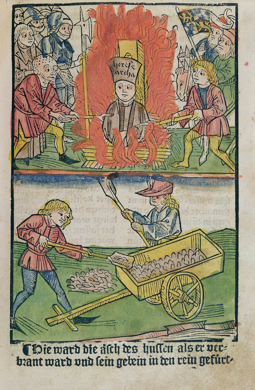 Jan Hus brændt på bålet ved koncilet i Konstanz, fra 