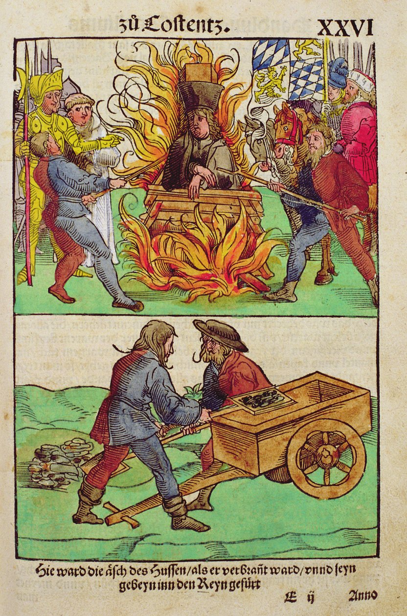 Henrettelsen af Jan Hus eller en af hans præster ved Konciliet i Konstanz, fra 