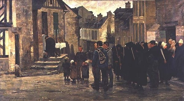 Begravelse af en sømand i Villerville, 1878 af Ulysse Louis Auguste Butin