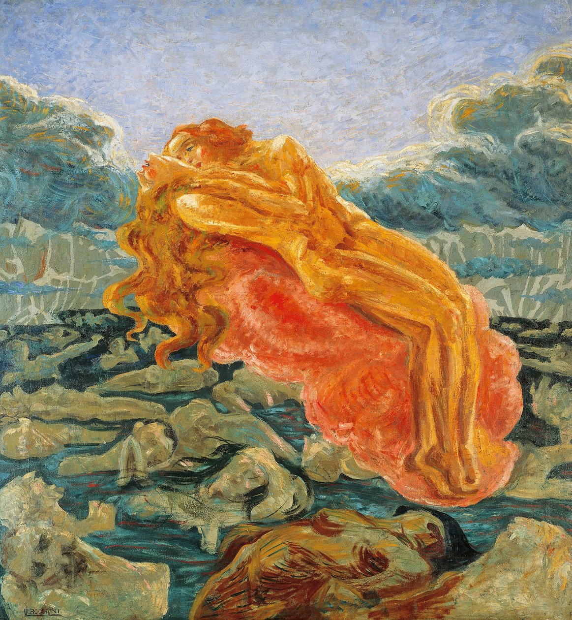 Dream (eller Paolo og Francesca) af Umberto Boccioni (1882-1916) af Umberto Boccioni