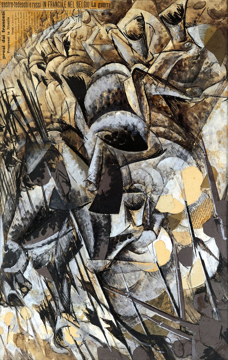 Italien, Milano, maleri The Charge of the Lancers af Umberto Boccioni