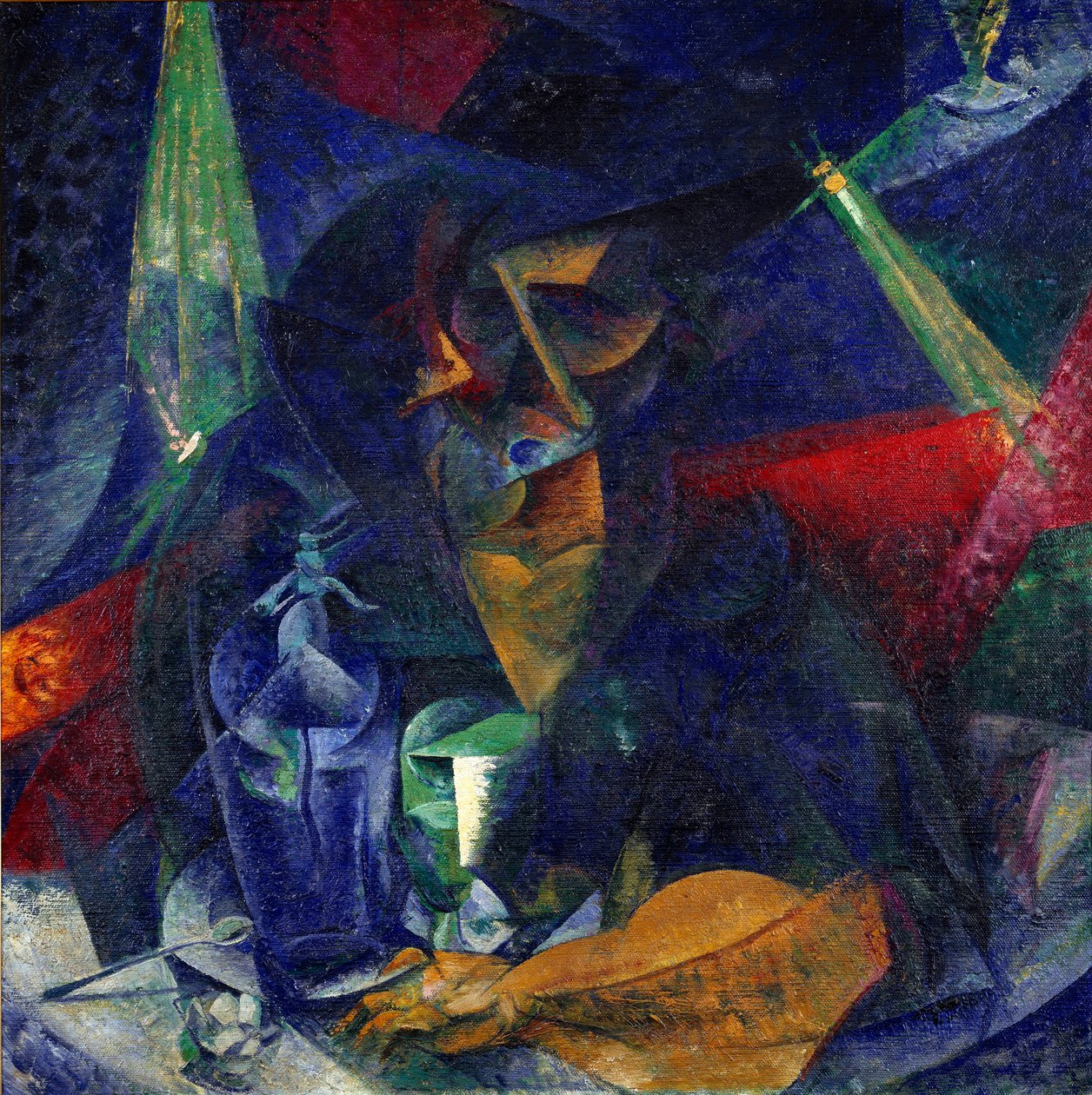 Dame på cafeen eller "" Kompentering af lys og planer "" (Donna al caffe - Interpenetration af lys og planer) Maleri af Umberto Boccioni (1882-1916) ca. 1912 Dim 86x86 cm Milano, Museo del Novecento af Umberto Boccioni