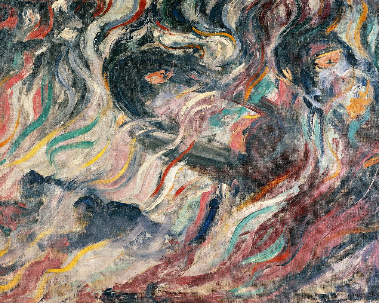 Stemninger: farvel af Umberto Boccioni (1882-1916), detaljer af Umberto Boccioni