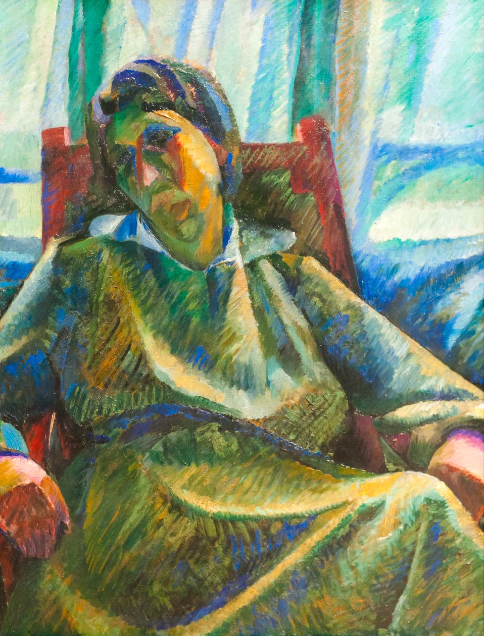 Plastsyntese - siddende person af Umberto Boccioni