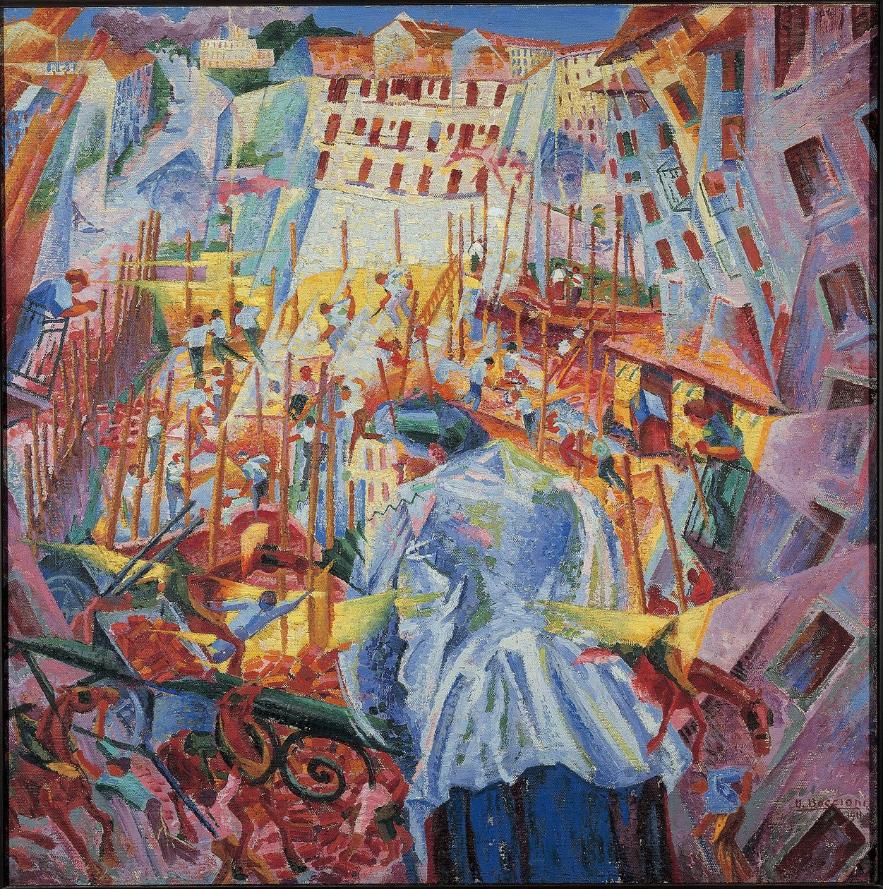 Simultaneous Visions (olie på lærred af Umberto Boccioni