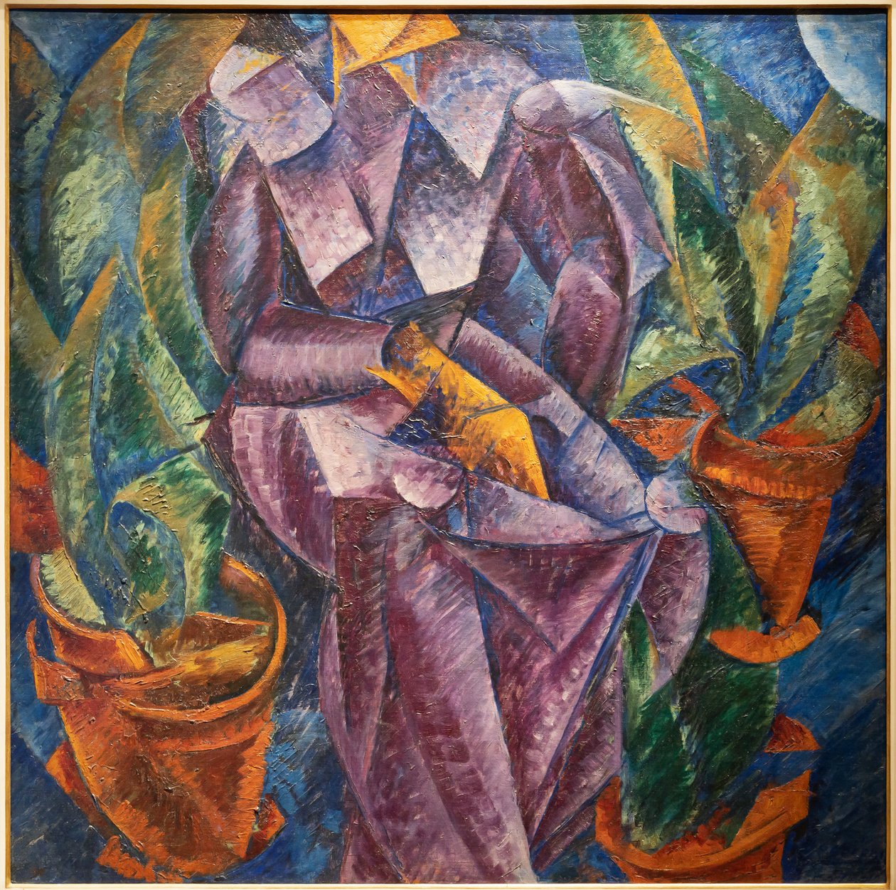 Spiral vinkelret konstruktion. Siddende kvinde af Umberto Boccioni