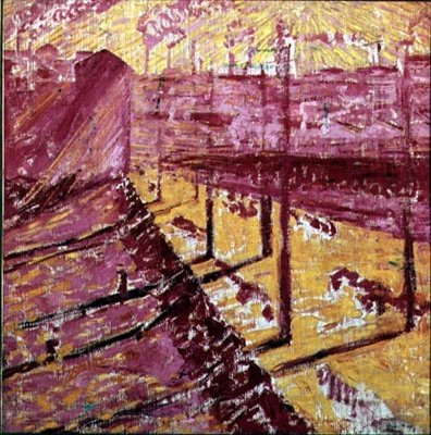 En forstad til Milano af Umberto Boccioni