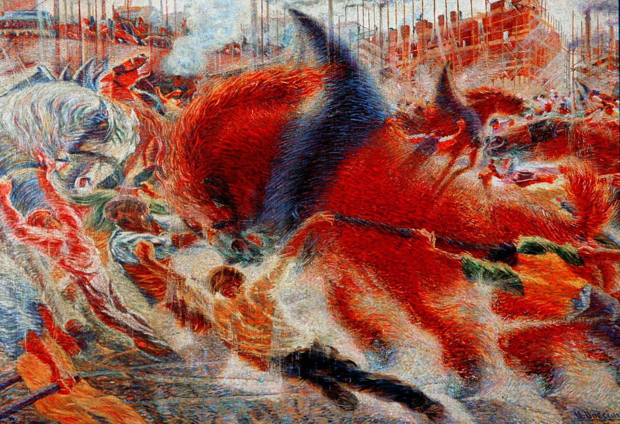 Byen rejser sig af Umberto Boccioni