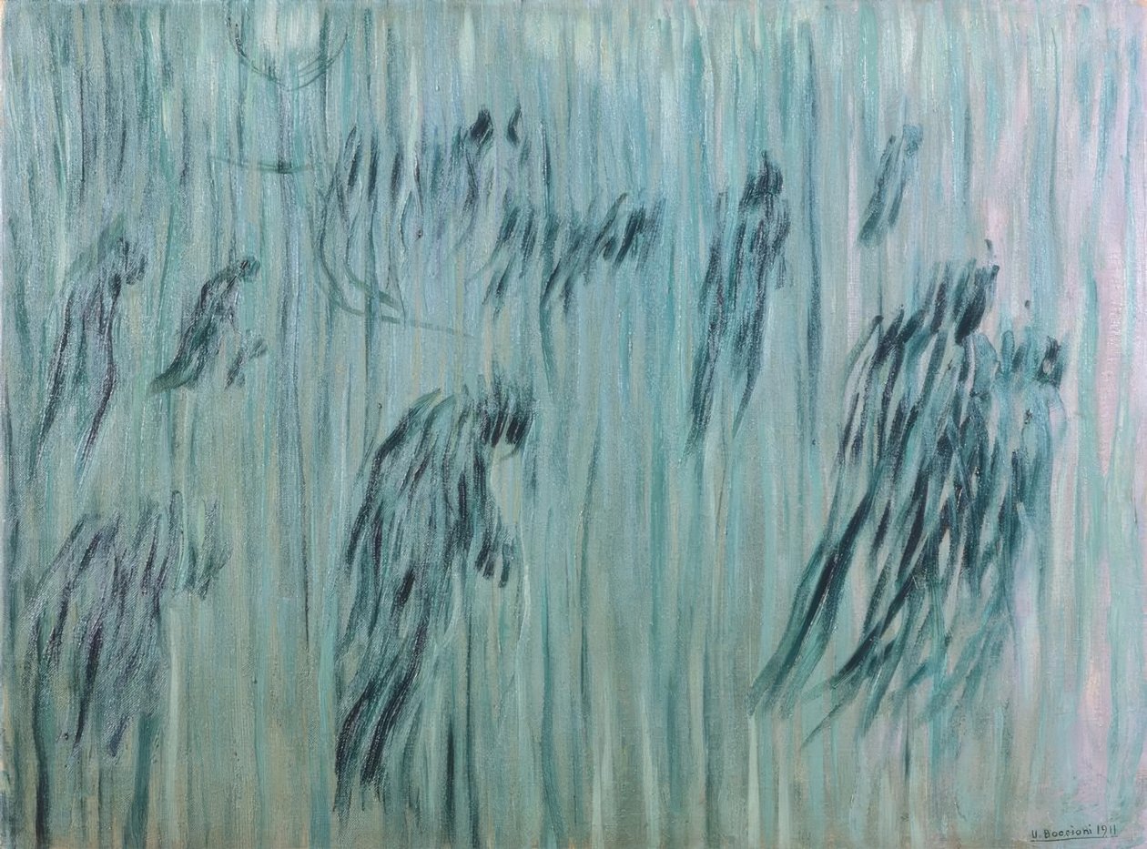 De, der bliver, 1911, af Umberto Boccioni