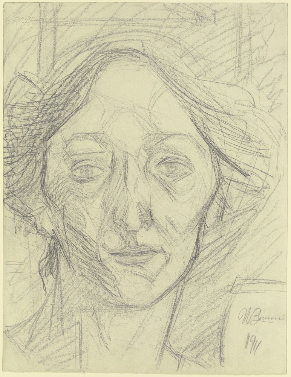 Kvindehoved af Umberto Boccioni