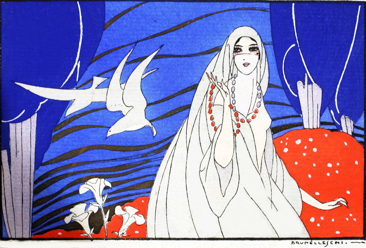 Arabian Nights (pochoir print) af Umberto Brunelleschi