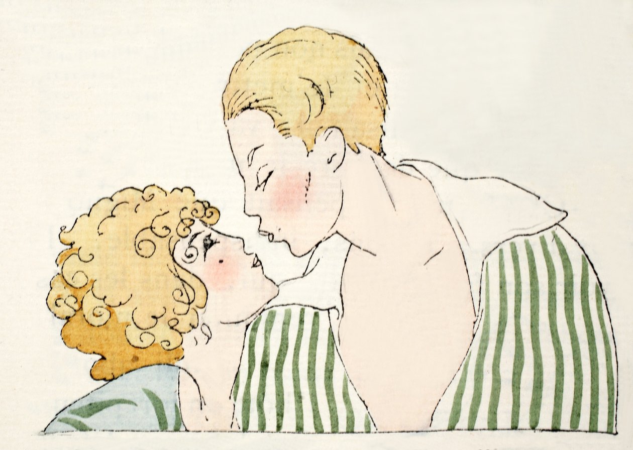 Lovers .. (pochoir print) af Umberto Brunelleschi
