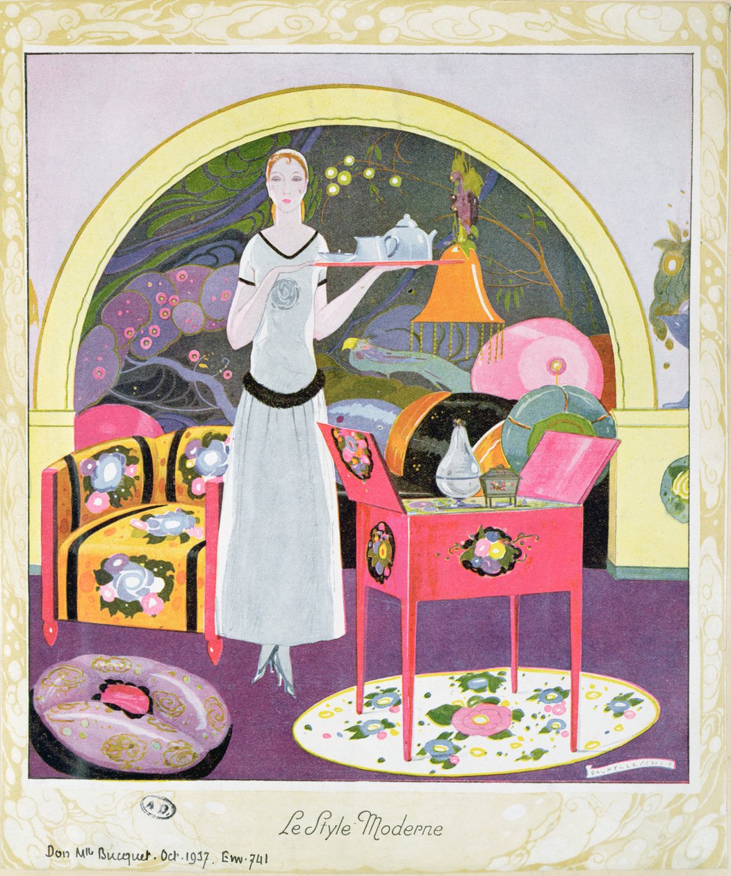 Den moderne stil, ca. 1925 (farve litho) af Umberto Brunelleschi