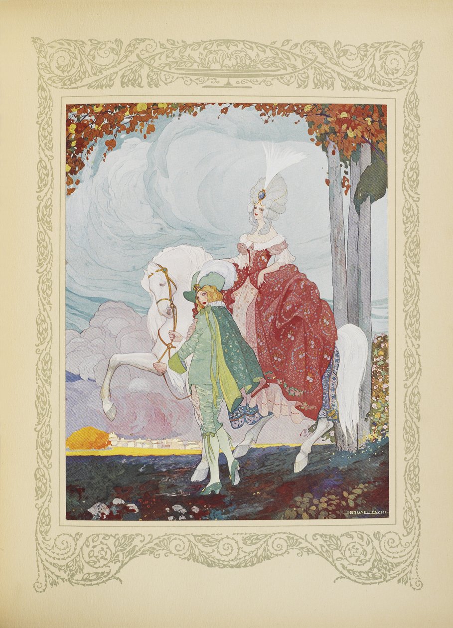 Siden tog prinsessens hest ved tøjlen og førte, illustration fra 