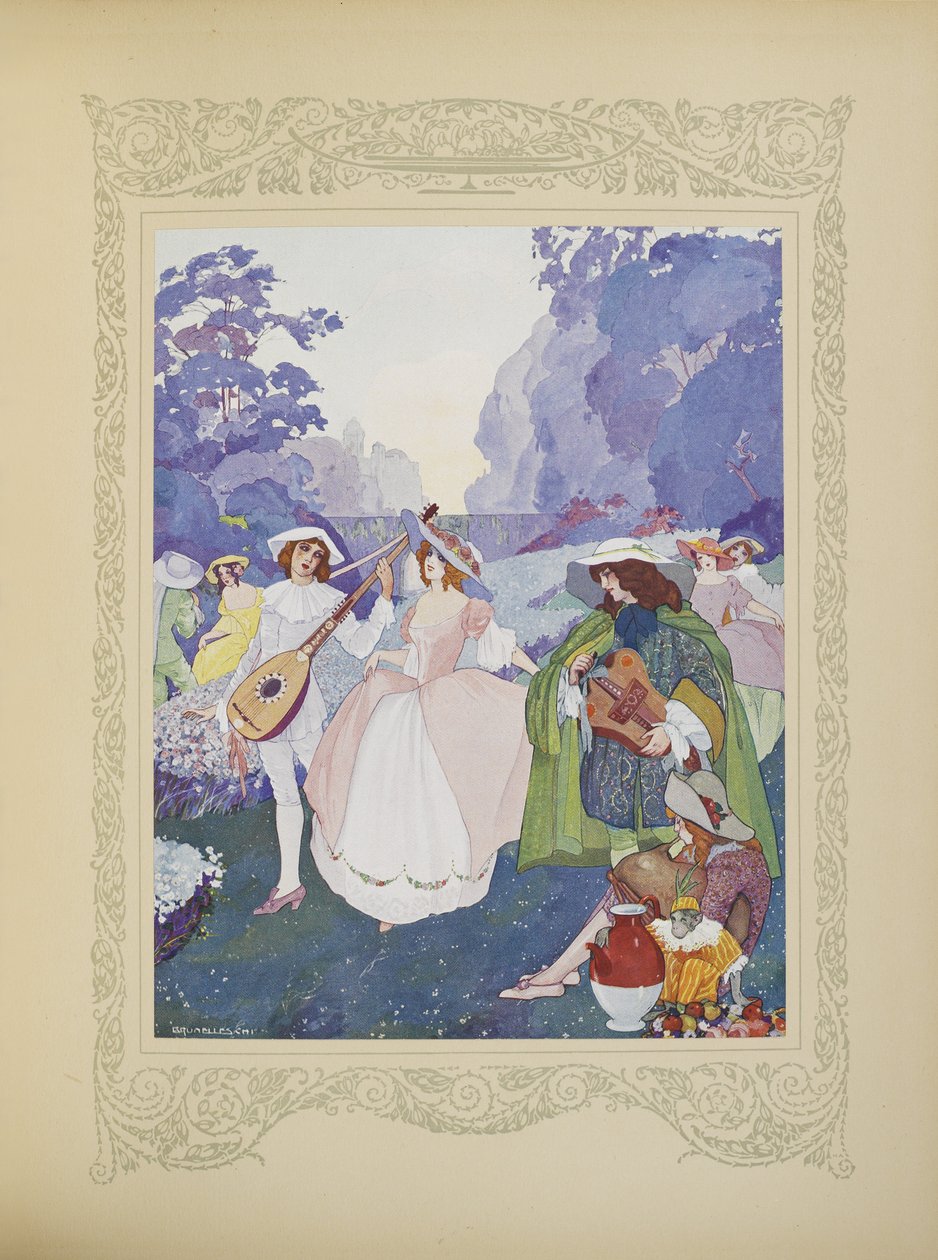 Der var hyrder og hyrinder, der dansede til lyden af fløjter og sækkepiber, illustration fra 