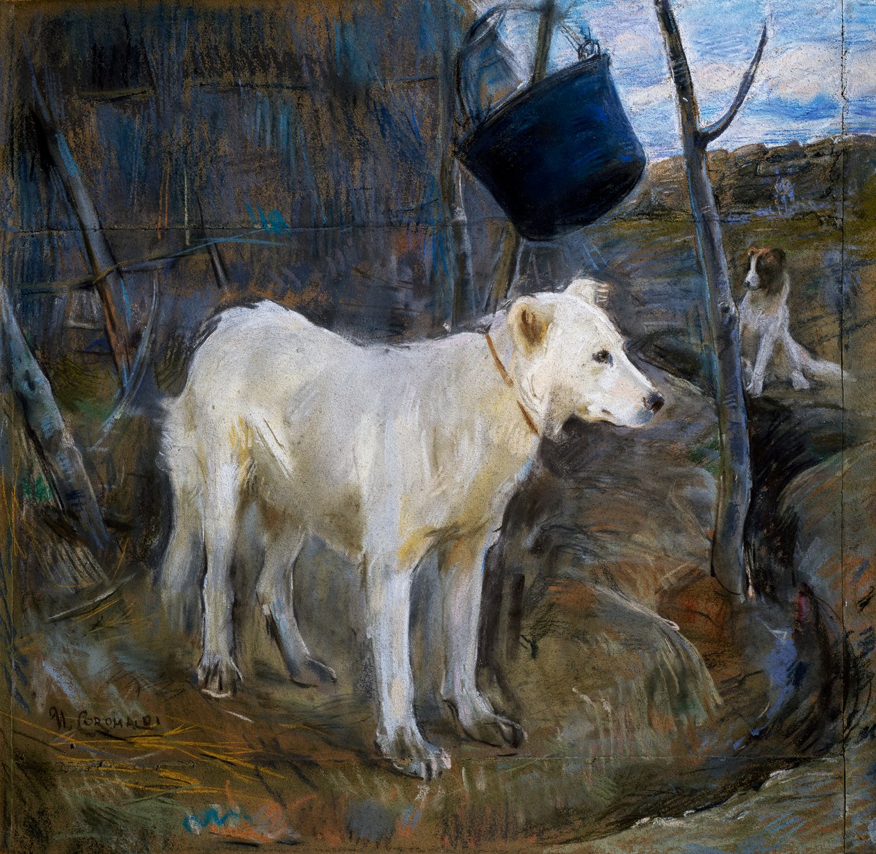 Guard of Procolo, maleri af Umberto Coromaldi (1870-1948). Italien af Umberto Coromaldi
