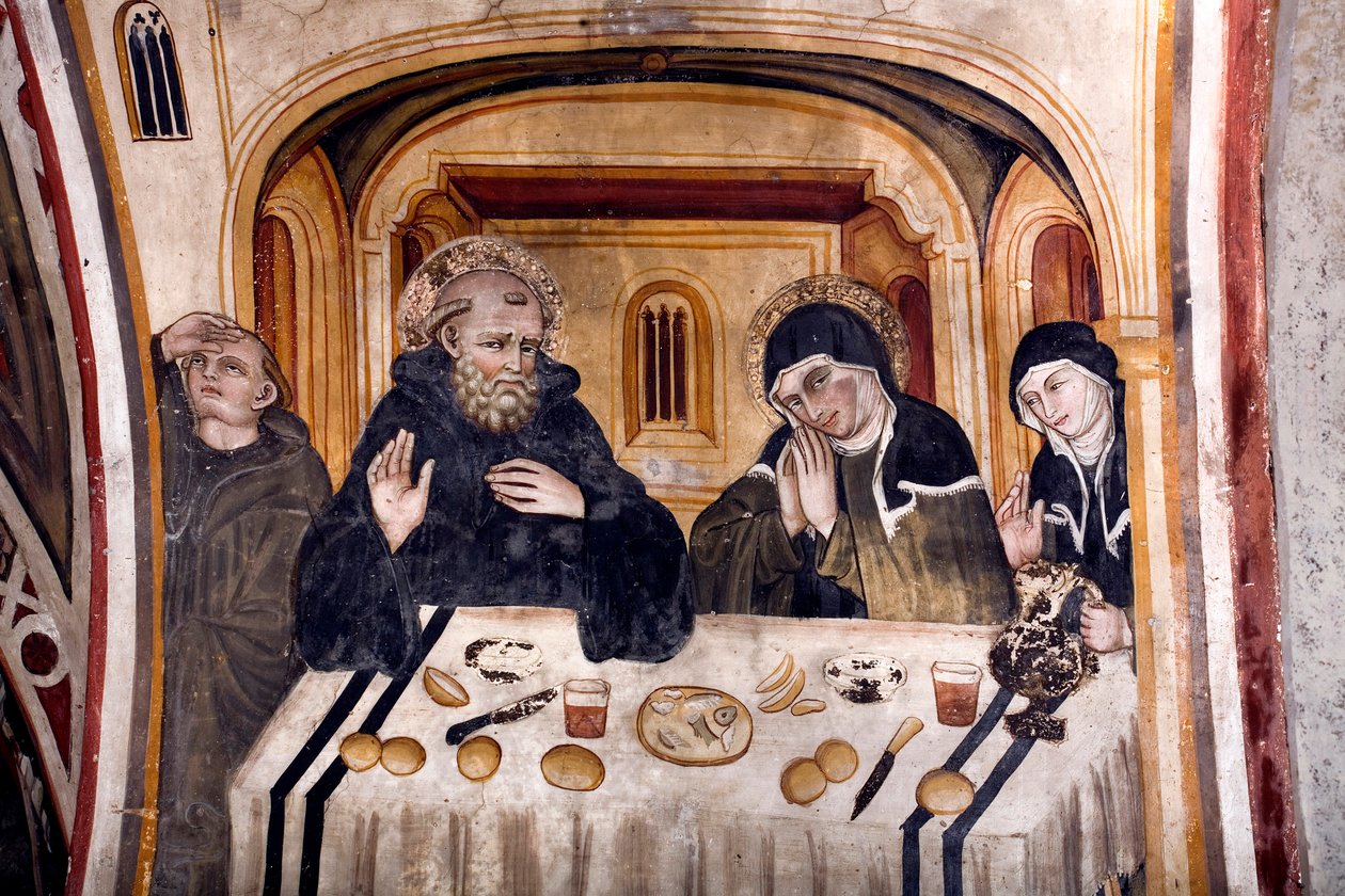 Sidste samtale mellem St. Benedikt og St. Scholastica, Umbrian School af Umbrian School