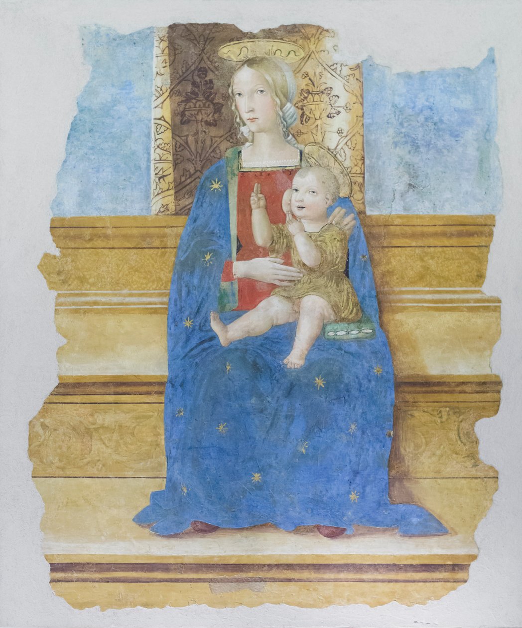 Sygeplejemadonna, begyndelsen af det 16. århundrede, Baldo de Sarofini da Perugia  (freskomaleri overført til træ) af Umbrian School