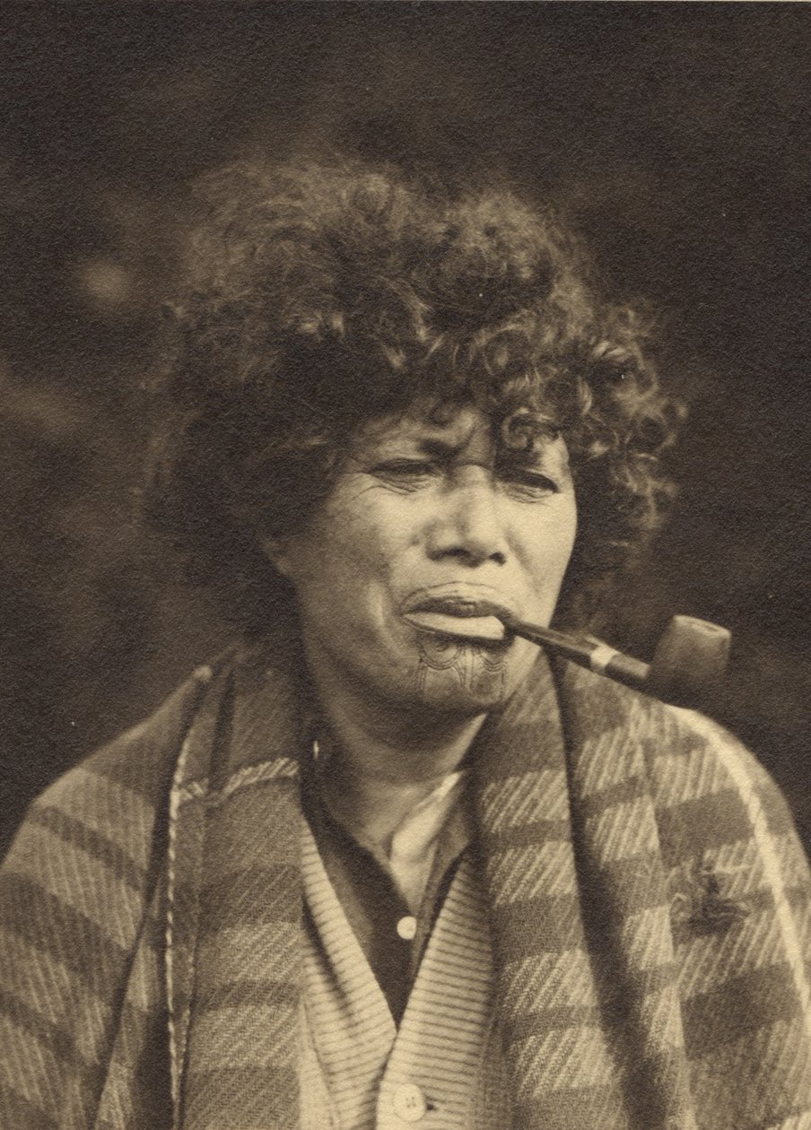 Maori Character Study, ca. 1927 (sølv gelatinetryk) af Una Garlick