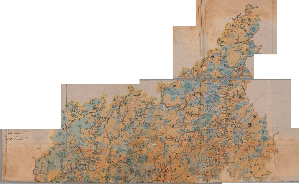 Kort over Kirzhach -distriktet (PGM 1 verst) 1780 - 1790 af Unbekannt Unbekannt