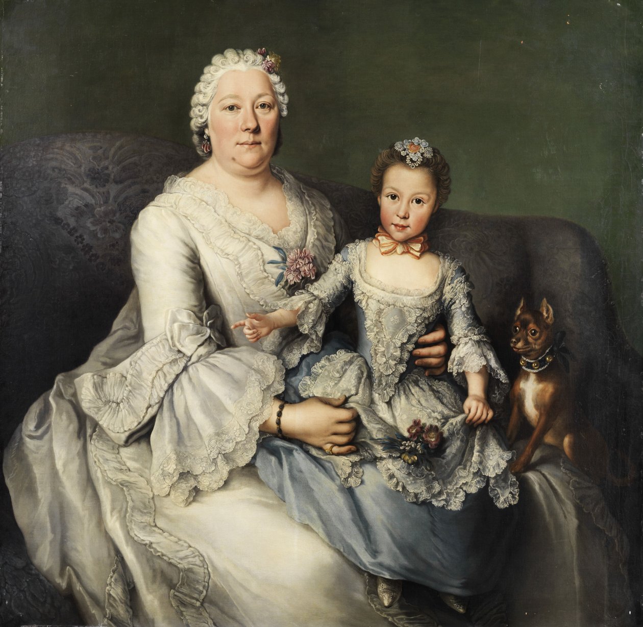 Ædel dame med lille pige af Unbekannt Unbekannt