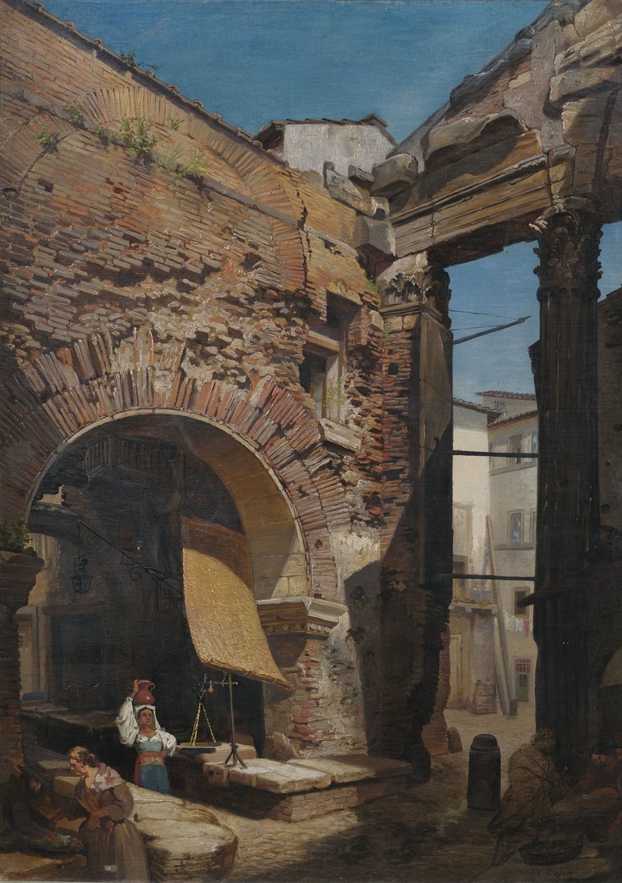 Bue ved Portico of Octavia i Rom. af Unbekannt Unbekannt