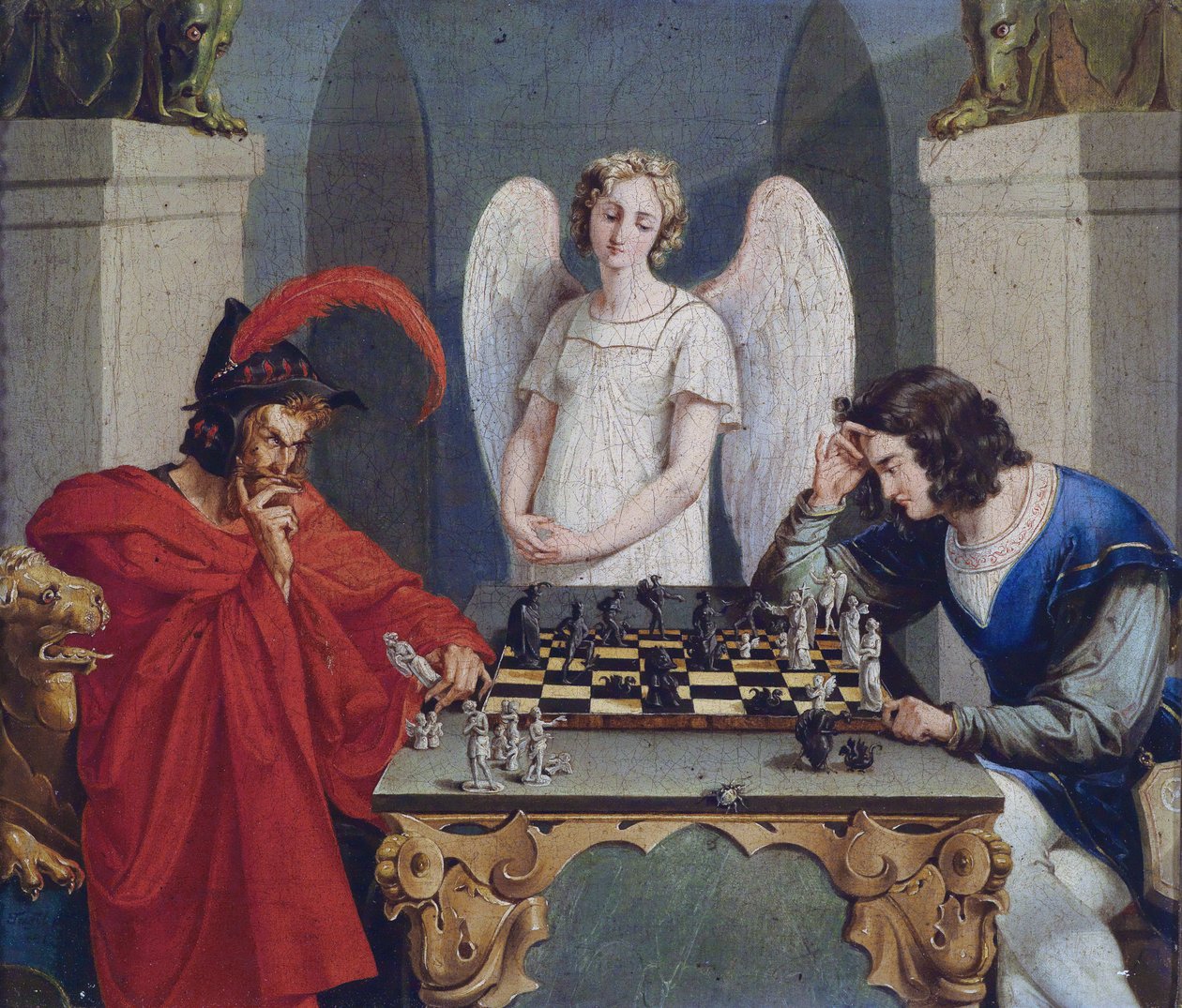 Faust og Mephisto spiller skak af Unbekannt Unbekannt
