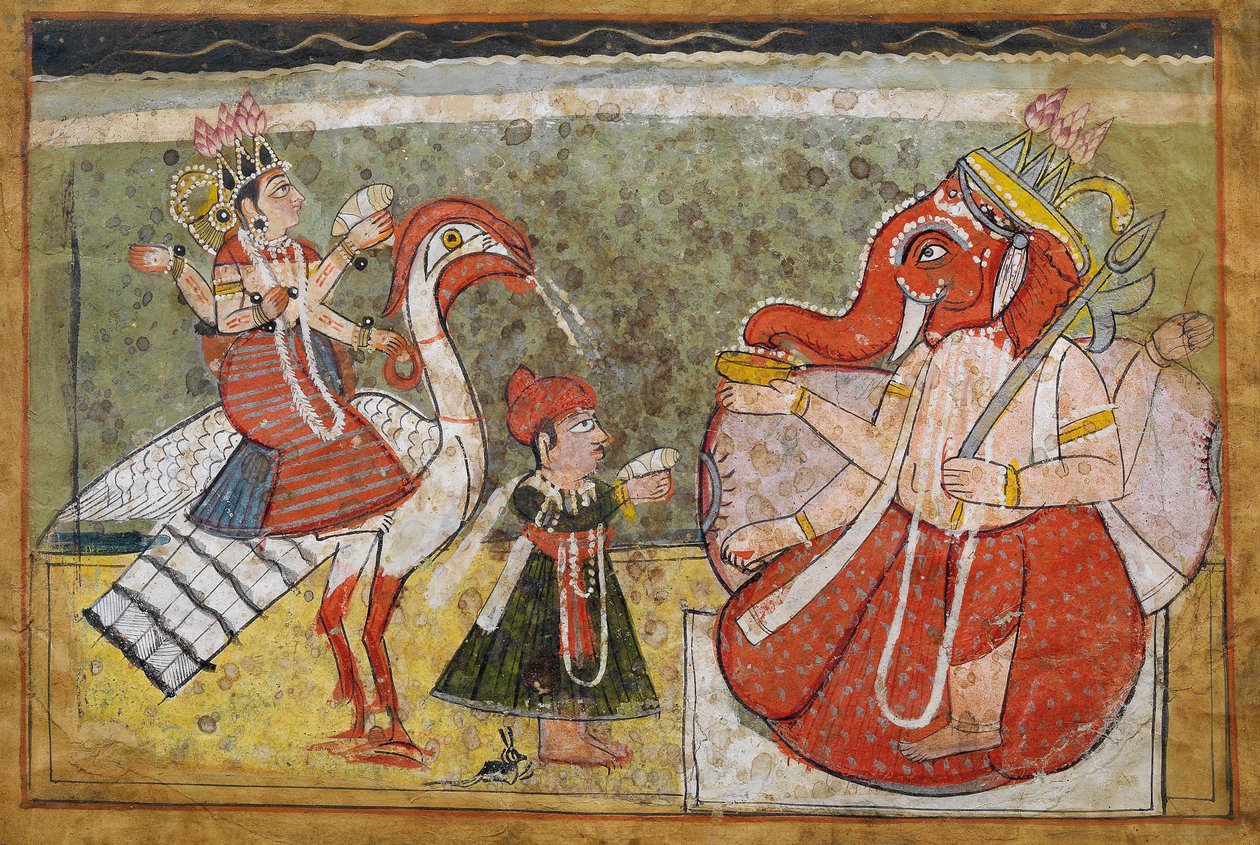 Indien, miniaturemaleri på papir af Unbekannt Unbekannt