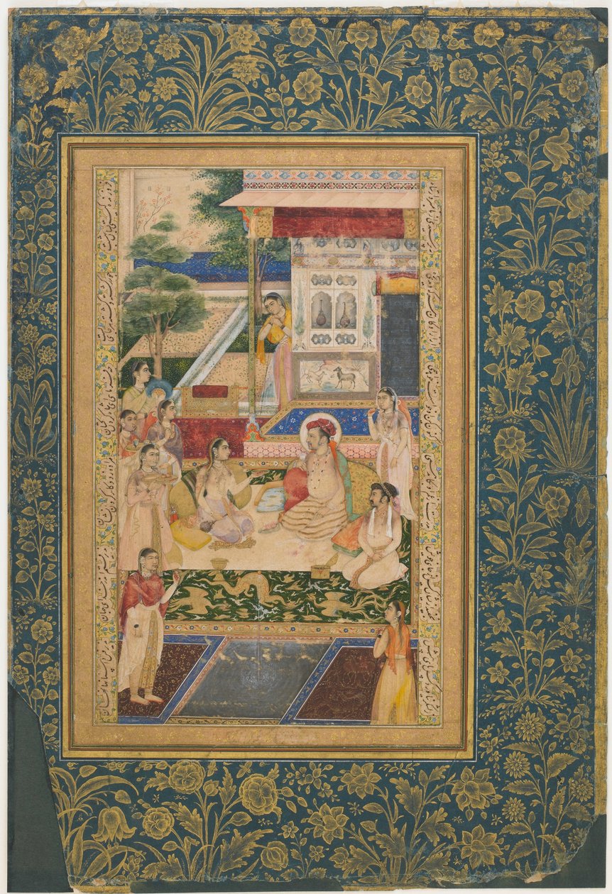 Jahangir og prins Khurram med Noor Jahan af Unbekannt Unbekannt