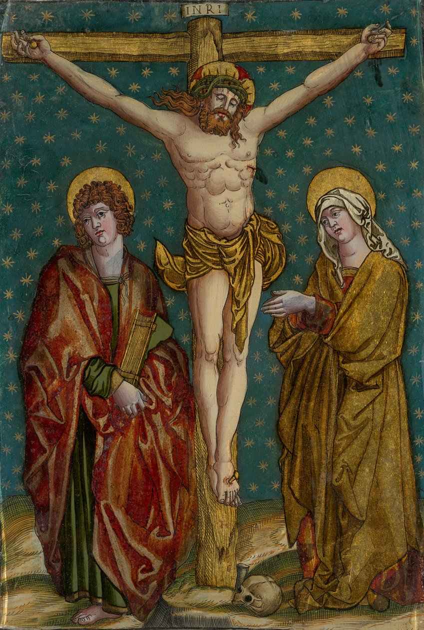 Jesu korsfæstelse med Maria og Johannes af Unbekannt Unbekannt