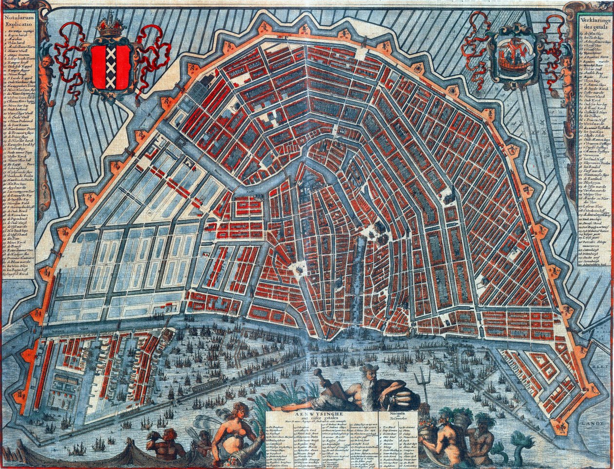 Kort over Amsterdam i 1692 af Unbekannt Unbekannt
