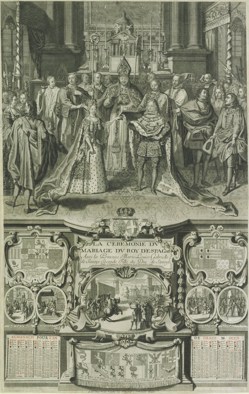 Ægteskab med Maria Luisa fra Savoyen og Felipe V i Spanien i 1701 af Unbekannt Unbekannt