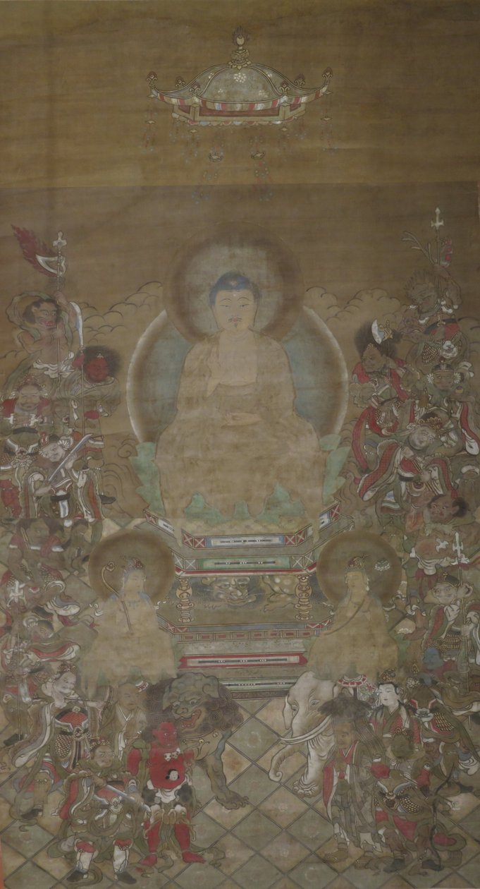 Shaka Triade med seksten guder i Mahaprajnparamita Sutra af Unbekannt Unbekannt