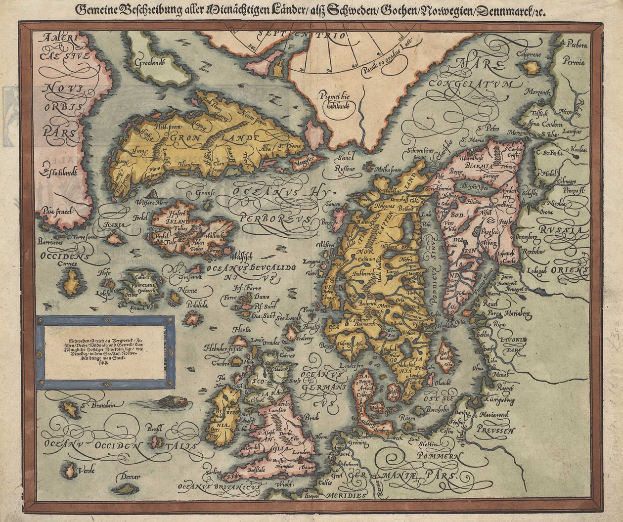 Et kort over Island omkring 1588 af Unbekannt Unbekannt