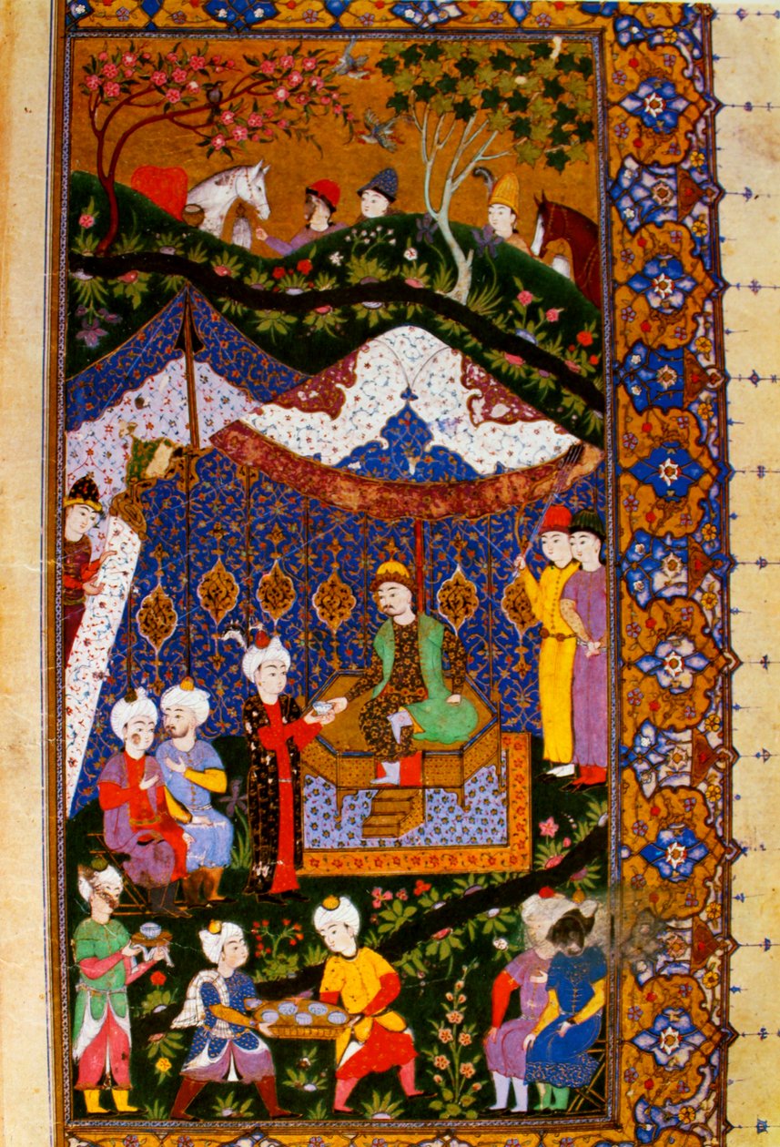 Banketscene, dobbelt miniature, del II af Unbekannt Unbekannt
